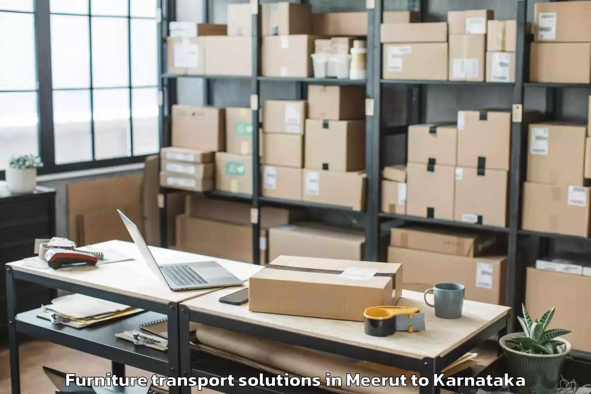 Book Meerut to Aurad Furniture Transport Solutions